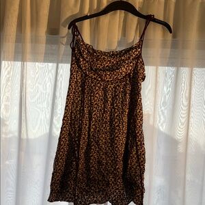 FREE PEOPLE brown & cream dress